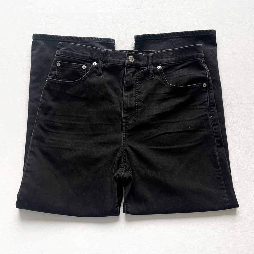Madewell Slim Wide-Leg Cropped Black Jeans